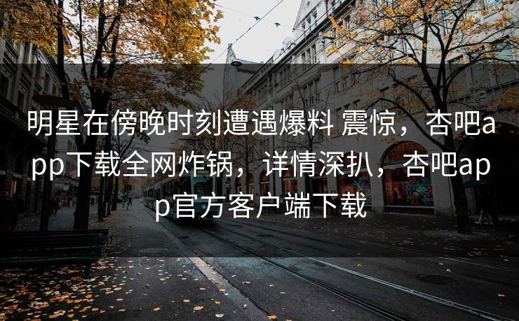 明星在傍晚时刻遭遇爆料 震惊，杏吧app下载全网炸锅，详情深扒，杏吧app官方客户端下载